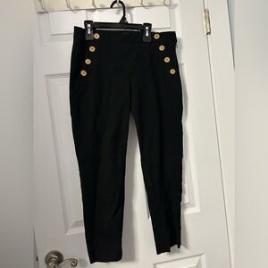Banana Republic Black Sloan  Pants with Gold Buttons